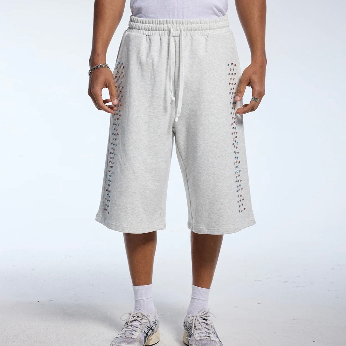 AZVA Grey Crystal Cactus Shorts