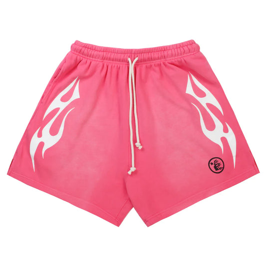 Hellstar Pink White Flame Shorts