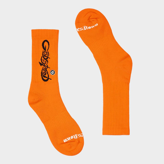 Godspeed Orange Black New Age Logo Socks