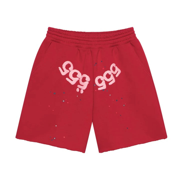 Sp5der Merlot Angel Number Sweat Shorts