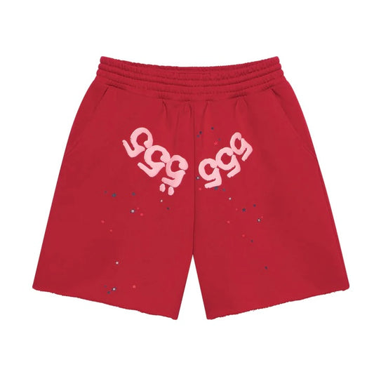 Sp5der Merlot Angel Number Sweat Shorts