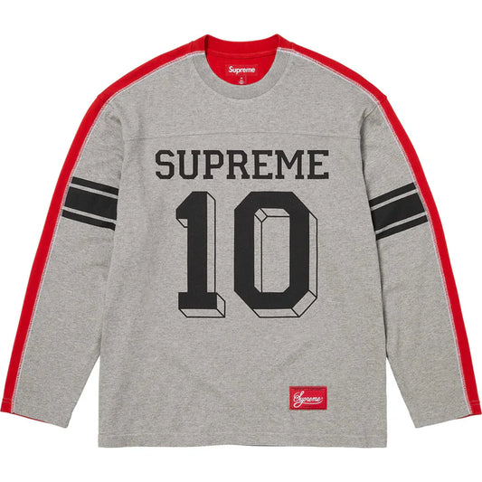 Supreme Heather Grey Split Football Long Sleeve