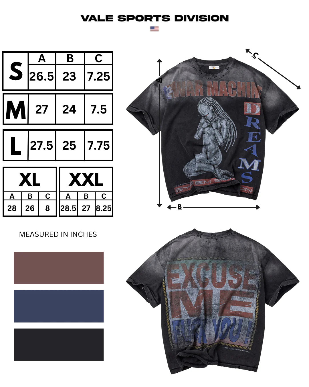 Vale Black War Machine T-Shirt