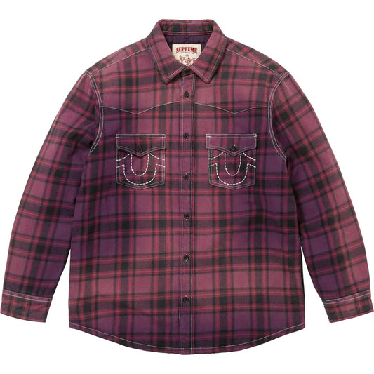 Supreme True Religion Purple Quilted Lined Plaid Flannel