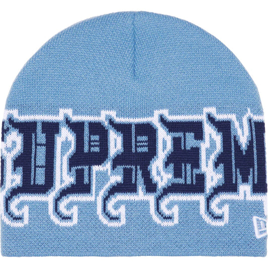 Supreme New Era Light Blue Outline Beanie
