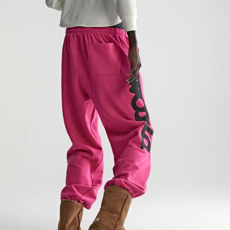 Sp5der Pink Black Beluga Sweatpants