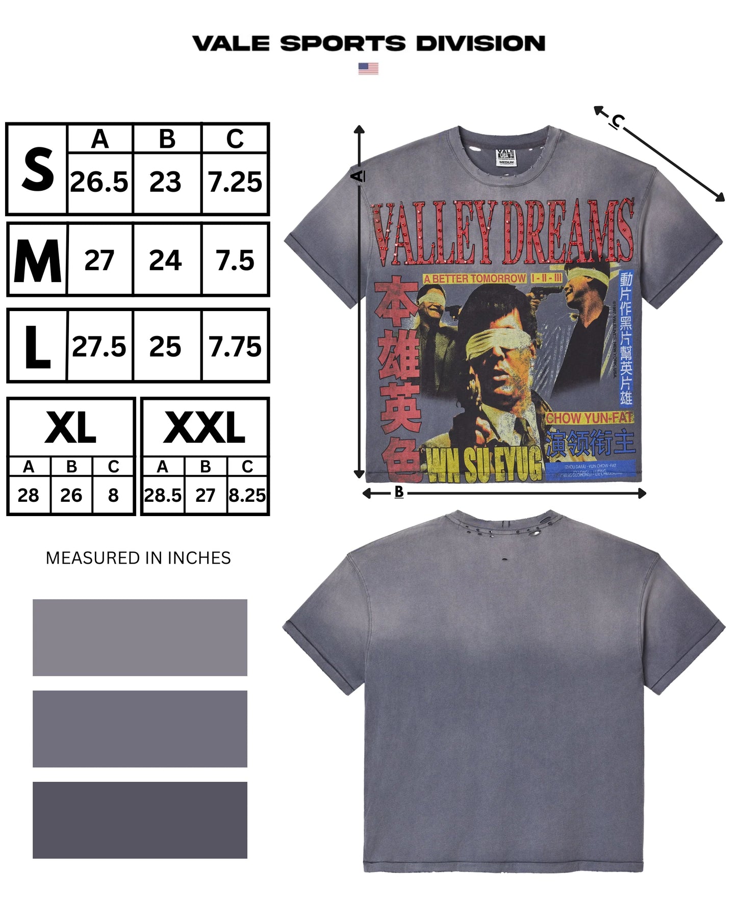 Vale Grey Robber Bling T-Shirt
