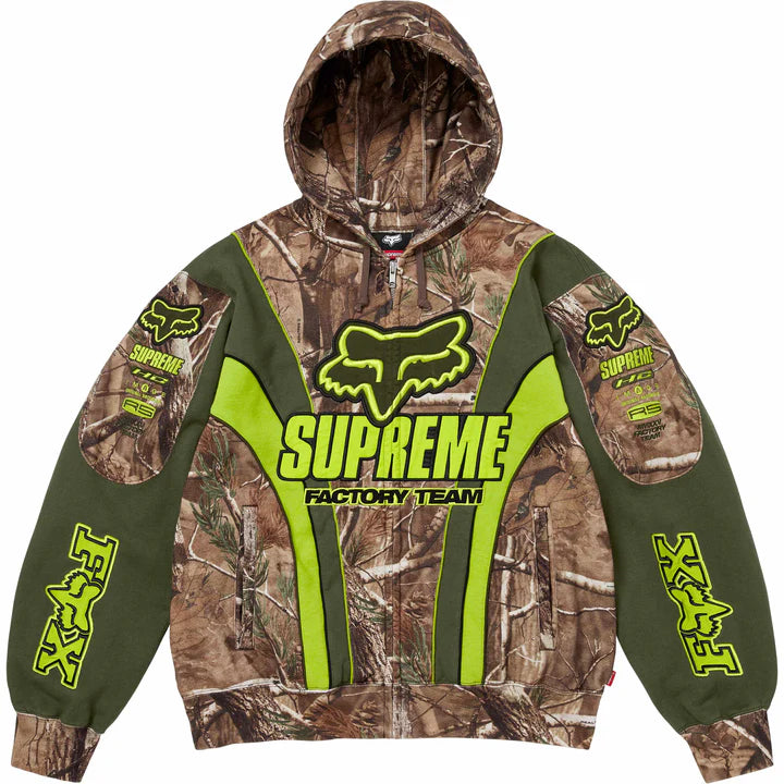 Supreme Fox Racing Green Realtree Camo Zip Hoodie