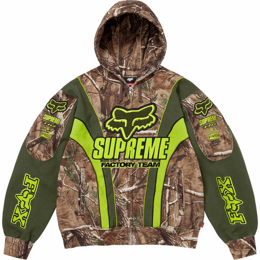 Supreme Fox Racing Green Realtree Camo Zip Hoodie