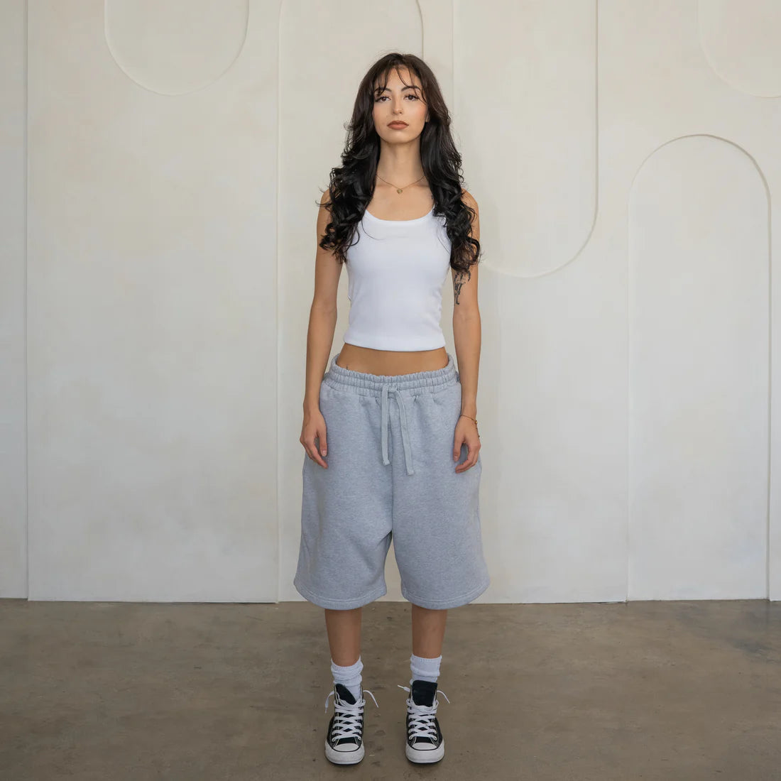 LucidBlanks Heather Grey Baggy Sweatshorts