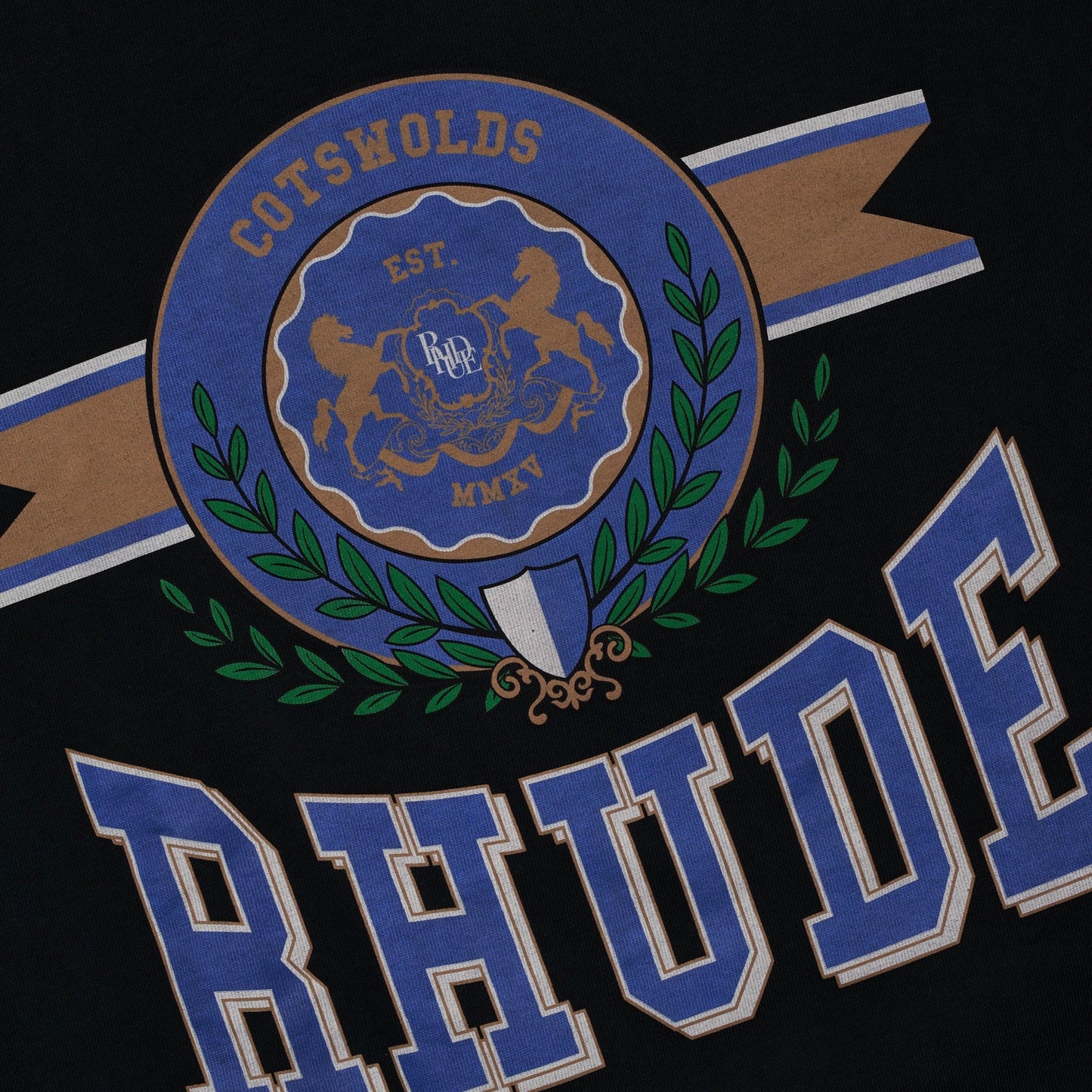 Rhude Vintage Black Cotswold Crest T-Shirt