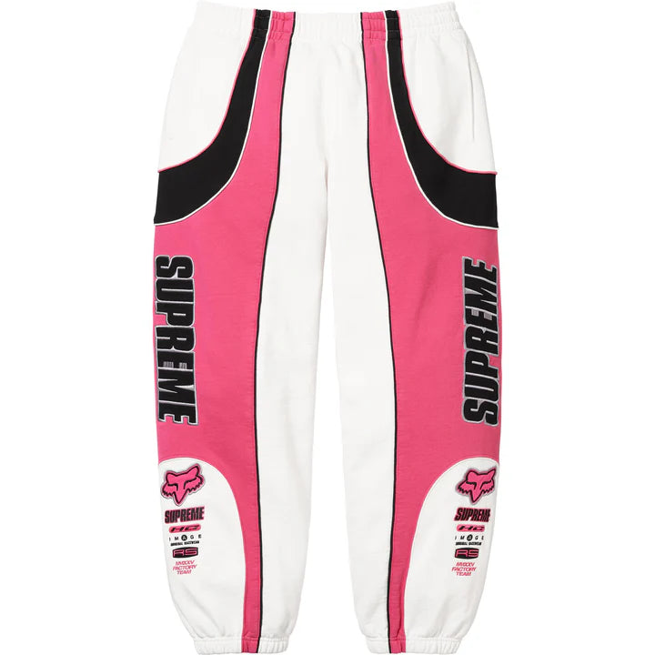 Supreme Fox Racing Pink White Sweatpants