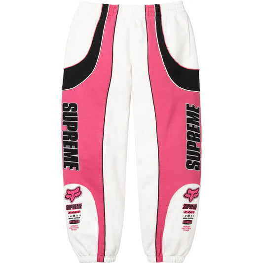 Supreme Fox Racing Pink White Sweatpants