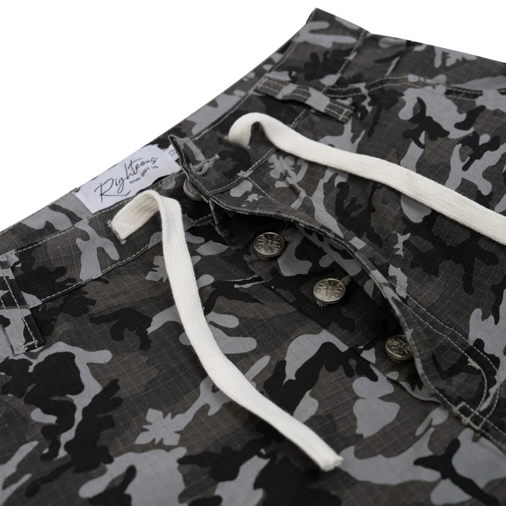 We Are Righteous Black Camo Pearl Cargo Shorts