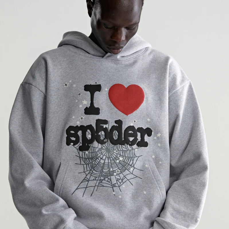 Sp5der Heather Grey Souvenir Hoodie