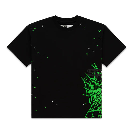 Sp5der Black Green Heavy Web T-Shirt