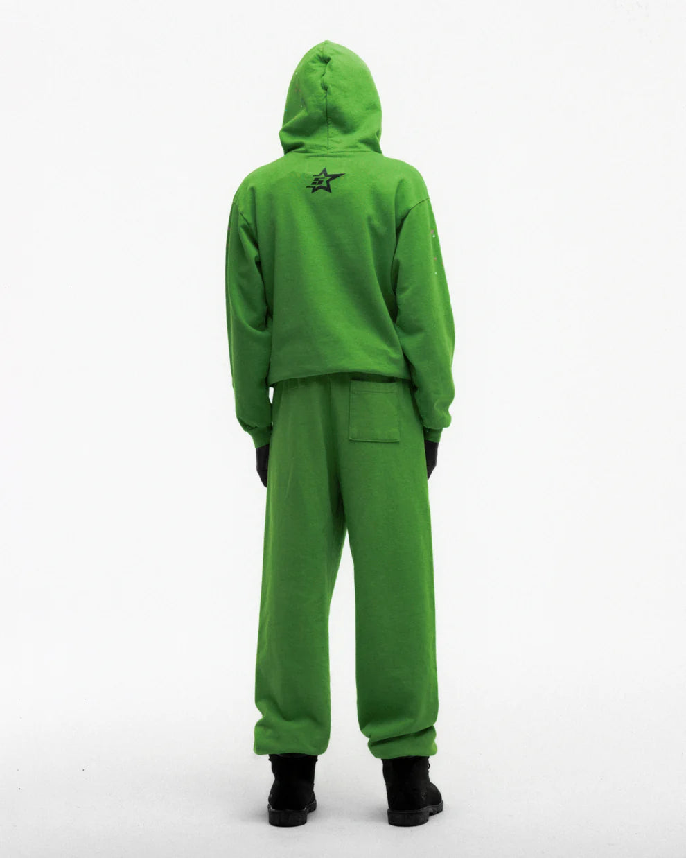 Sp5der Bright Green Punk V2 Rhinestone Sweatpants