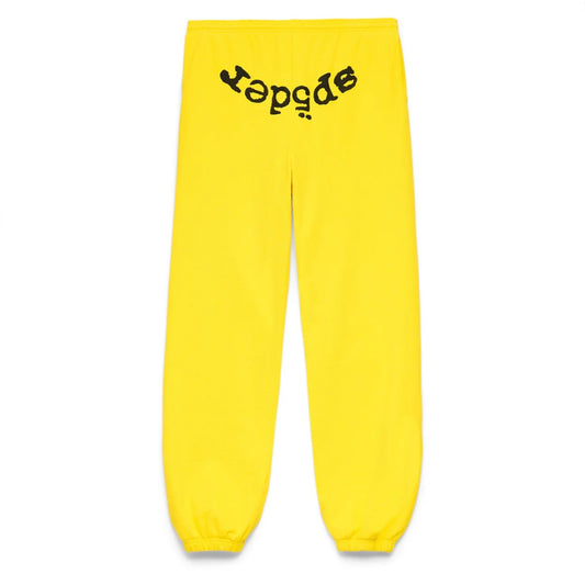 Sp5der Yellow Black Legacy Sweatpants Front