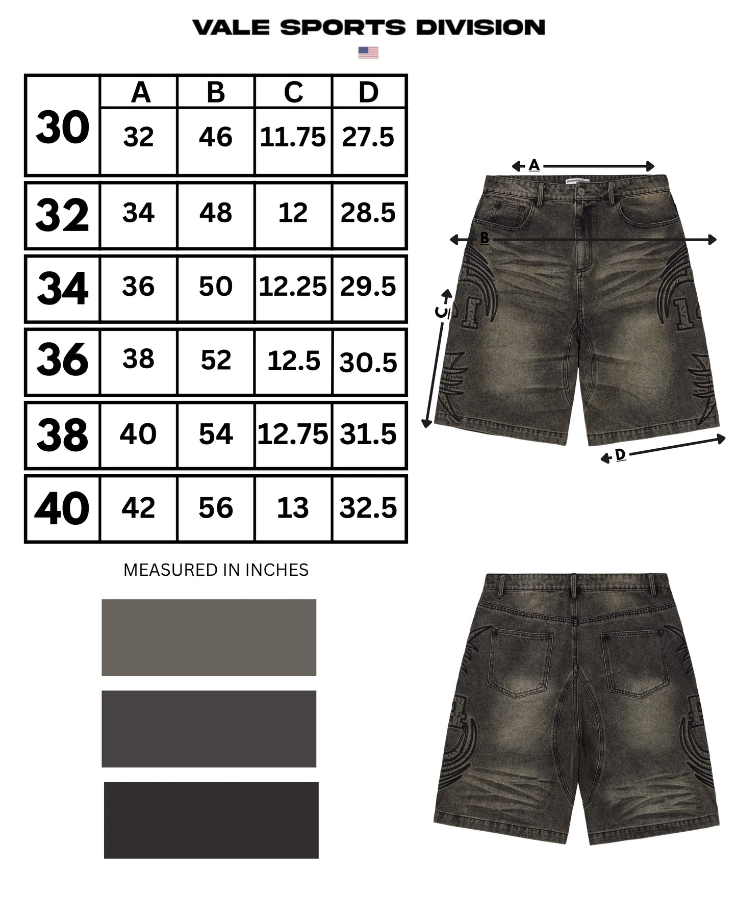 Vale Black Armor Jorts