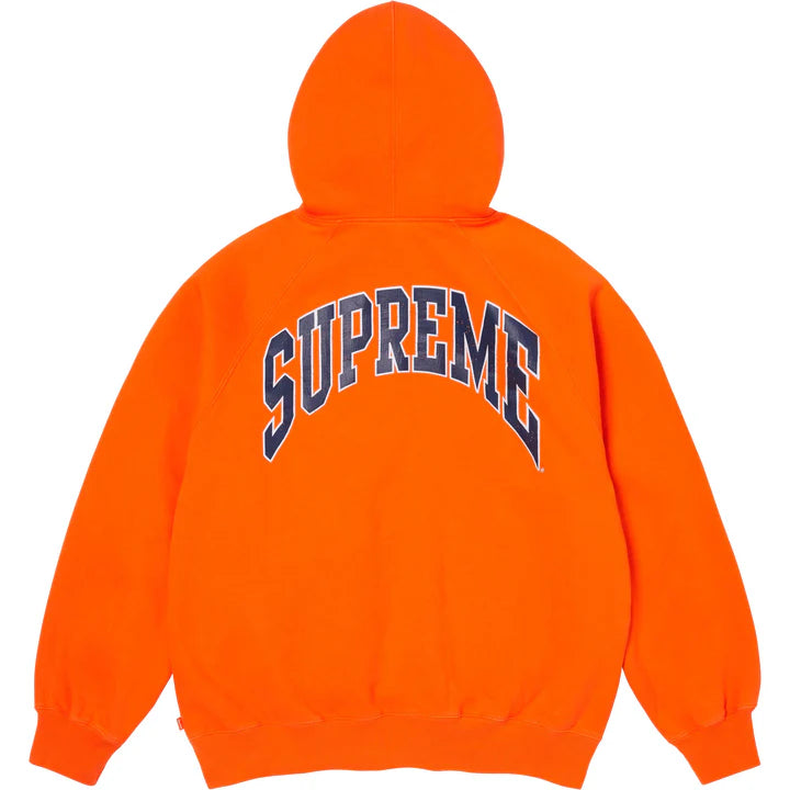 Supreme Dark Orange Cracked Raglan Zip Hoodie