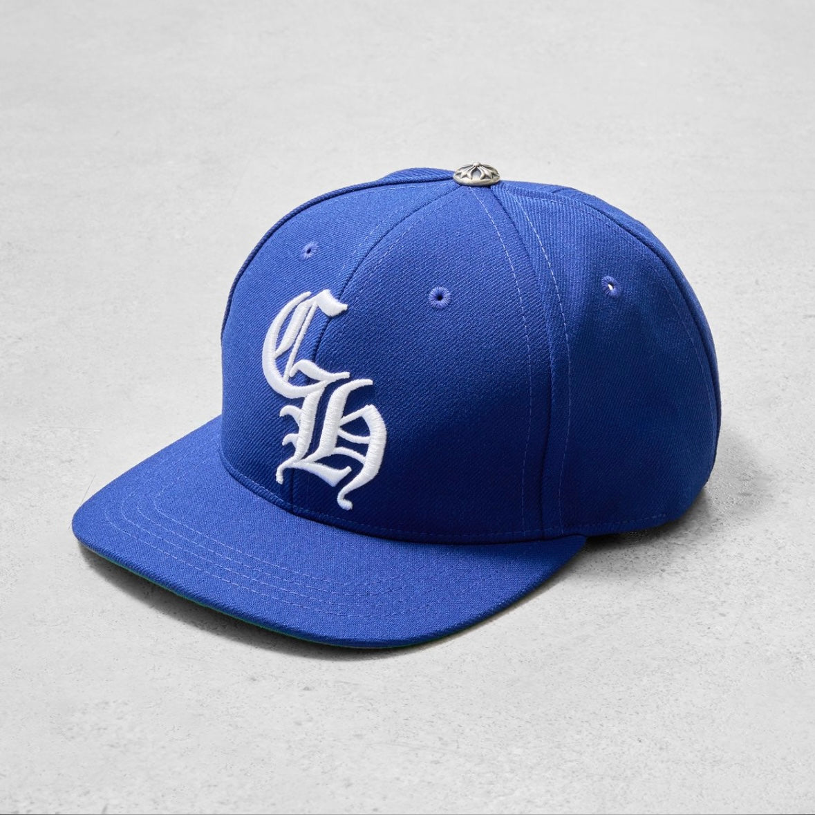 Chrome Hearts Blue White 6 Panel Snapback Hat