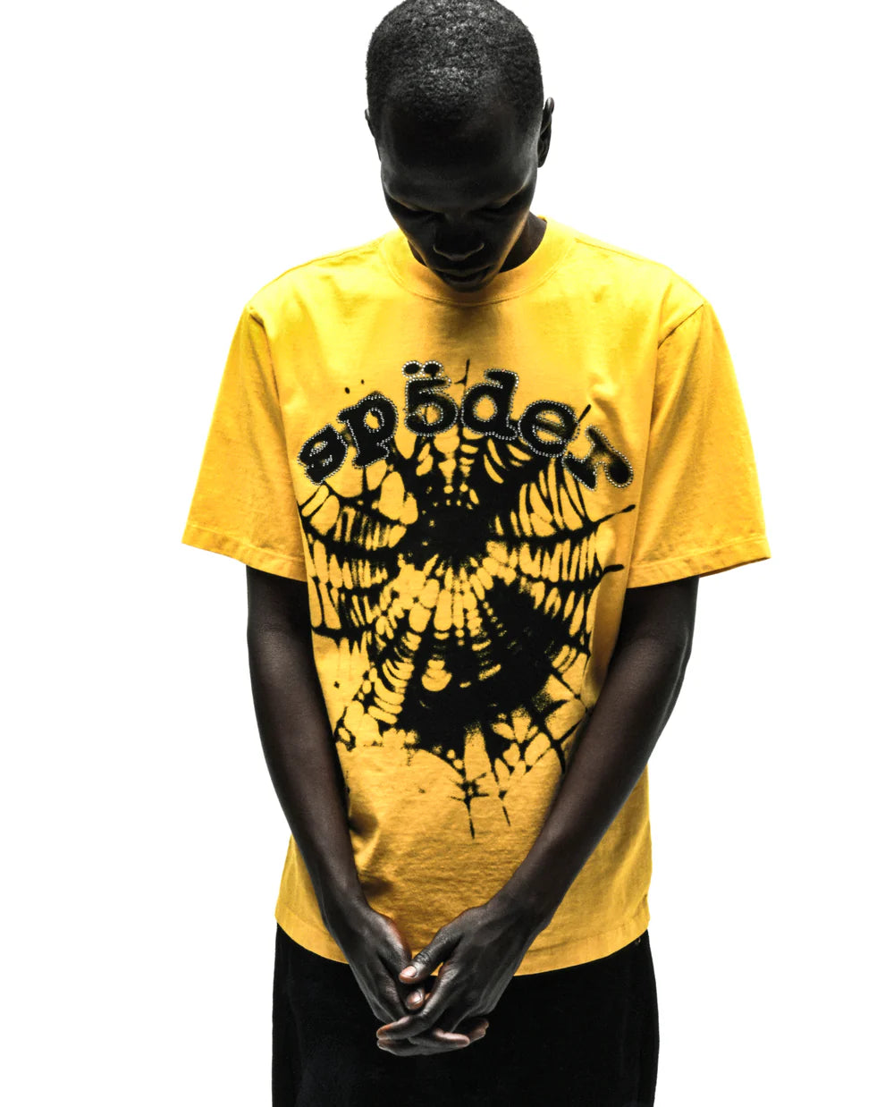 Sp5der Yellow Scattered OG Web V2 T-Shirt