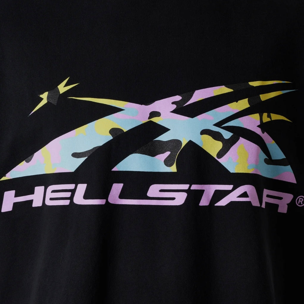 Hellstar Black Multi Camo Sports Logo T-Shirt