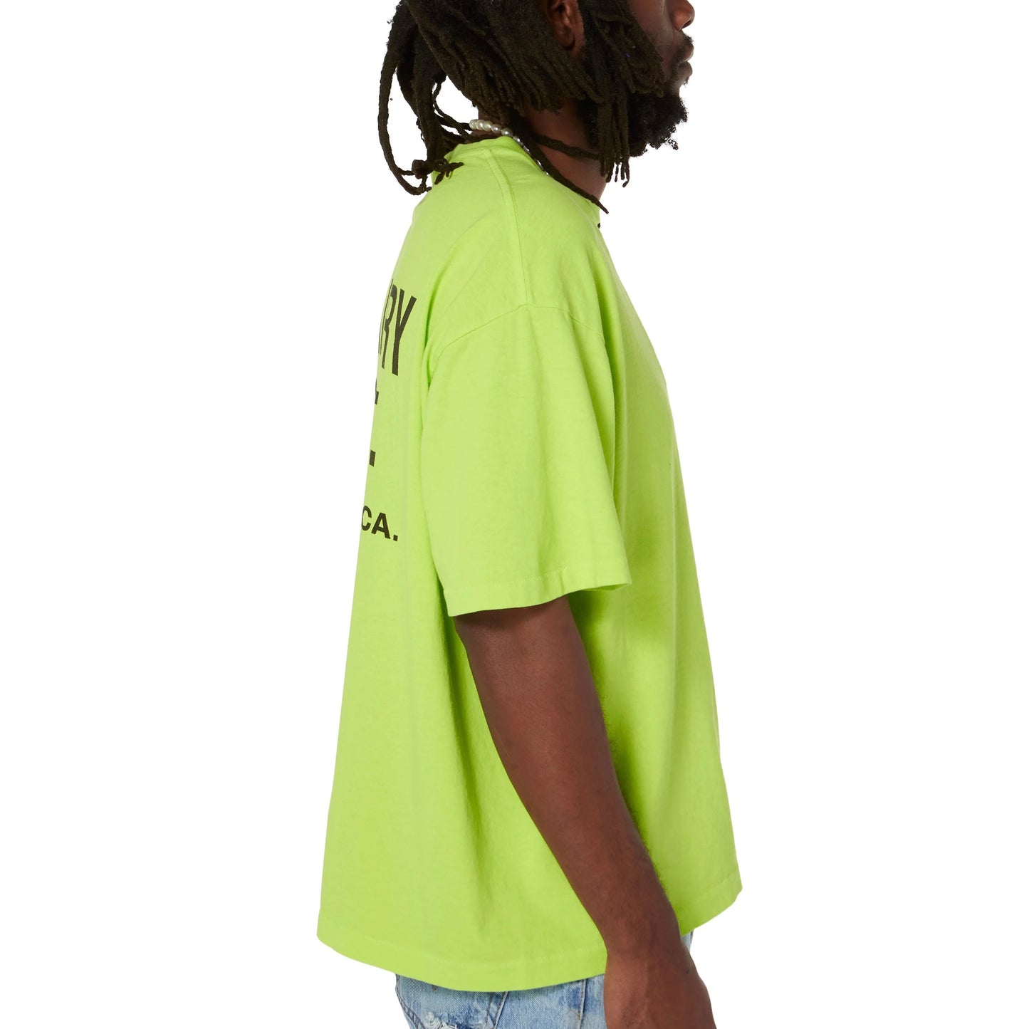 Gallery Dept Lime Green Souvenir T-Shirt On Body View 6