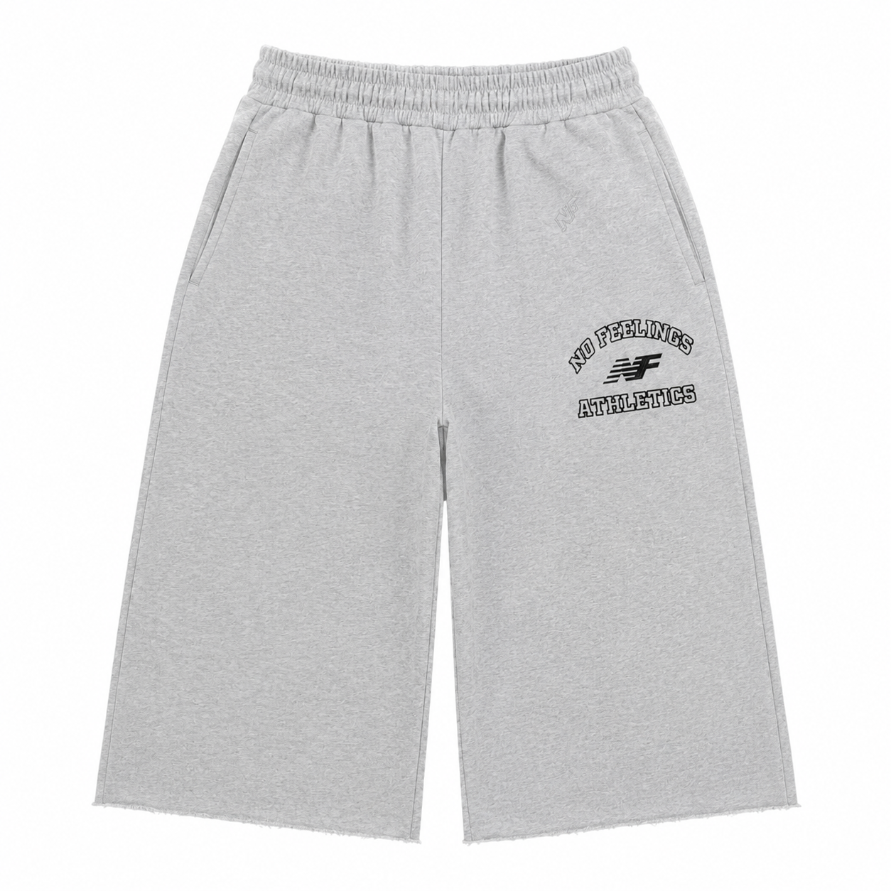 No Feelings Grey Athletics 3/4 Shorts