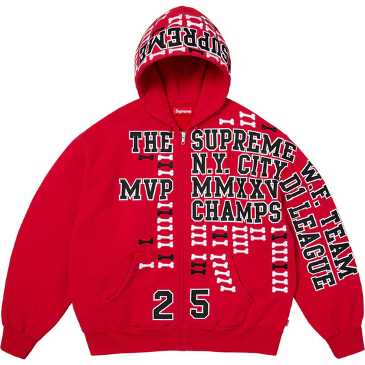 Supreme Red League Champs Zip Hoodie