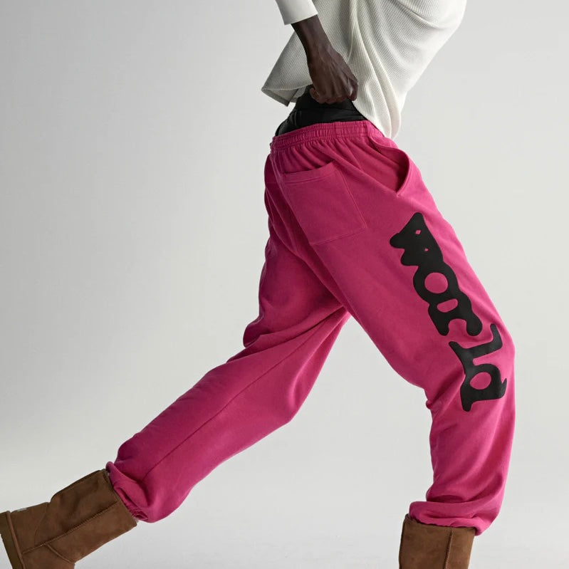 Sp5der Pink Black Beluga Sweatpants