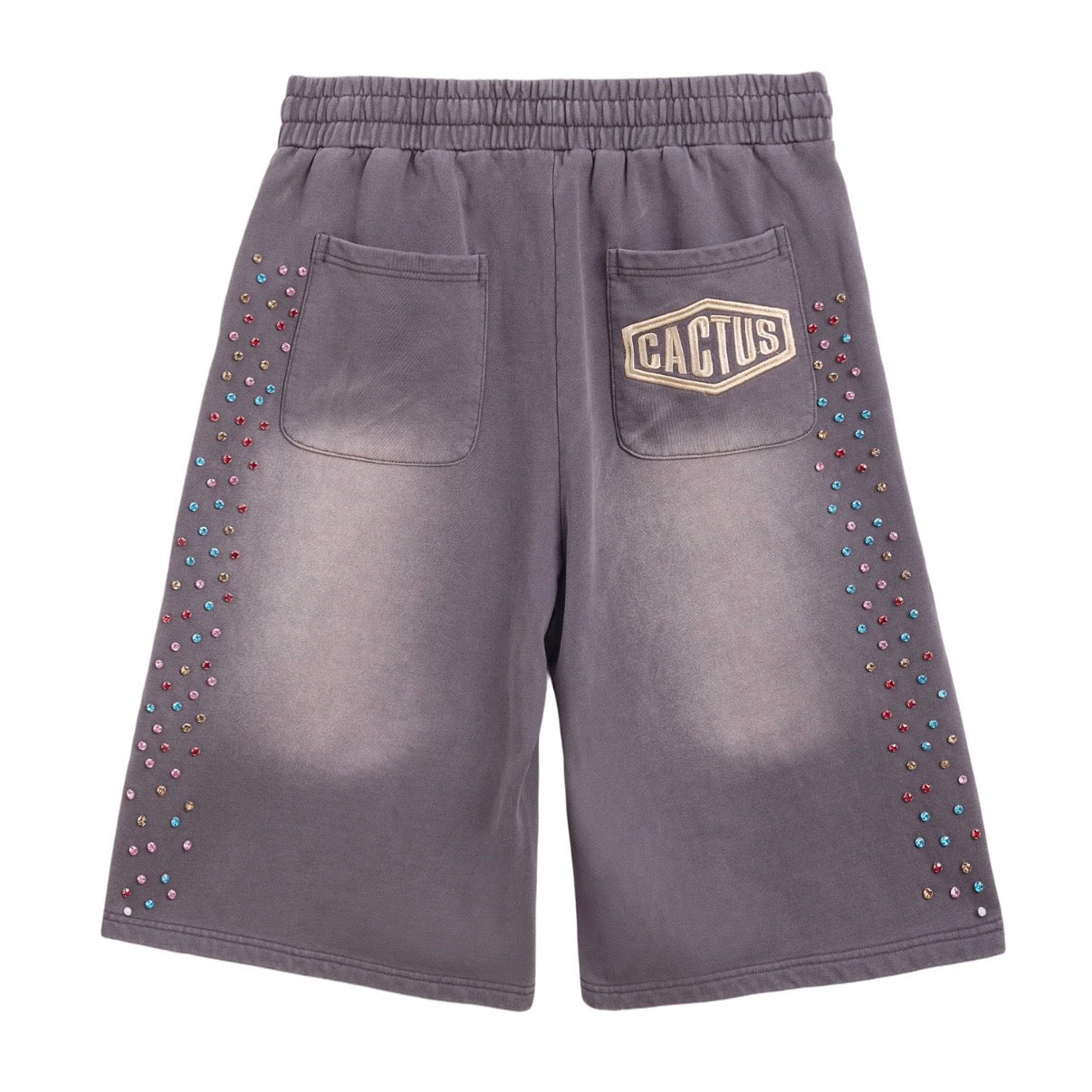 AZVA Vintage Black Crystal Cactus Shorts