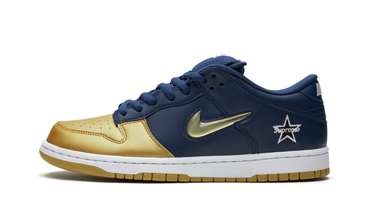 Nike SB Dunk Low Supreme Jewel Gold Navy