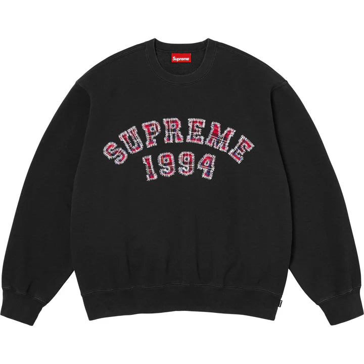 Supreme Black Plaid Arc Crewneck