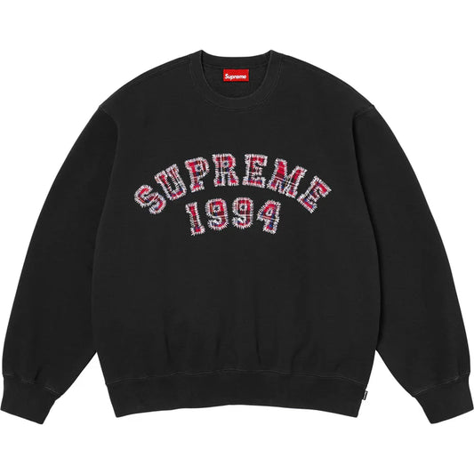 Supreme Black Plaid Arc Crewneck