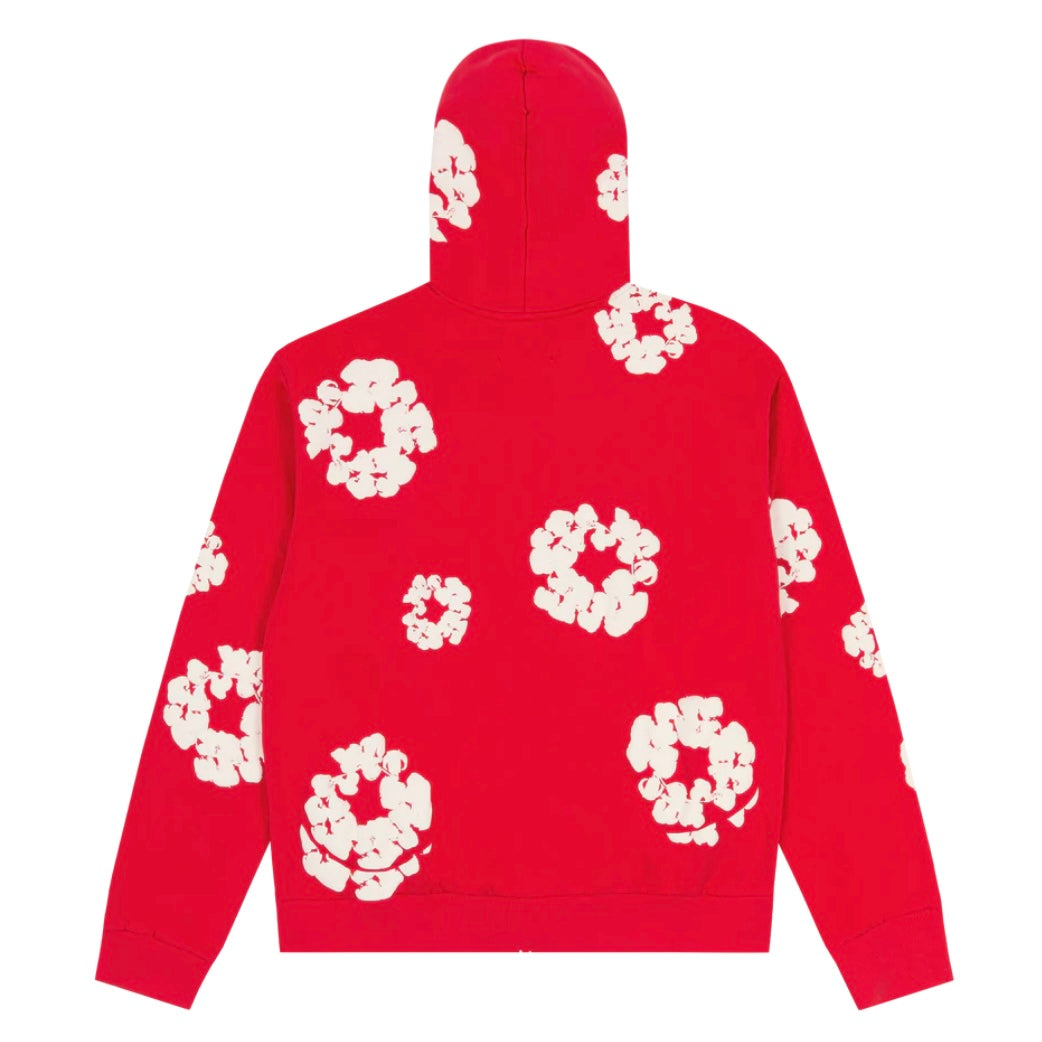 Denim Tears Red Cotton Wreath Zip Hoodie