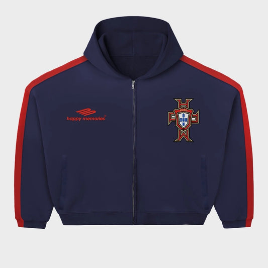 HMDD Navy Red Lisbon Racing 10 Zip Hoodie
