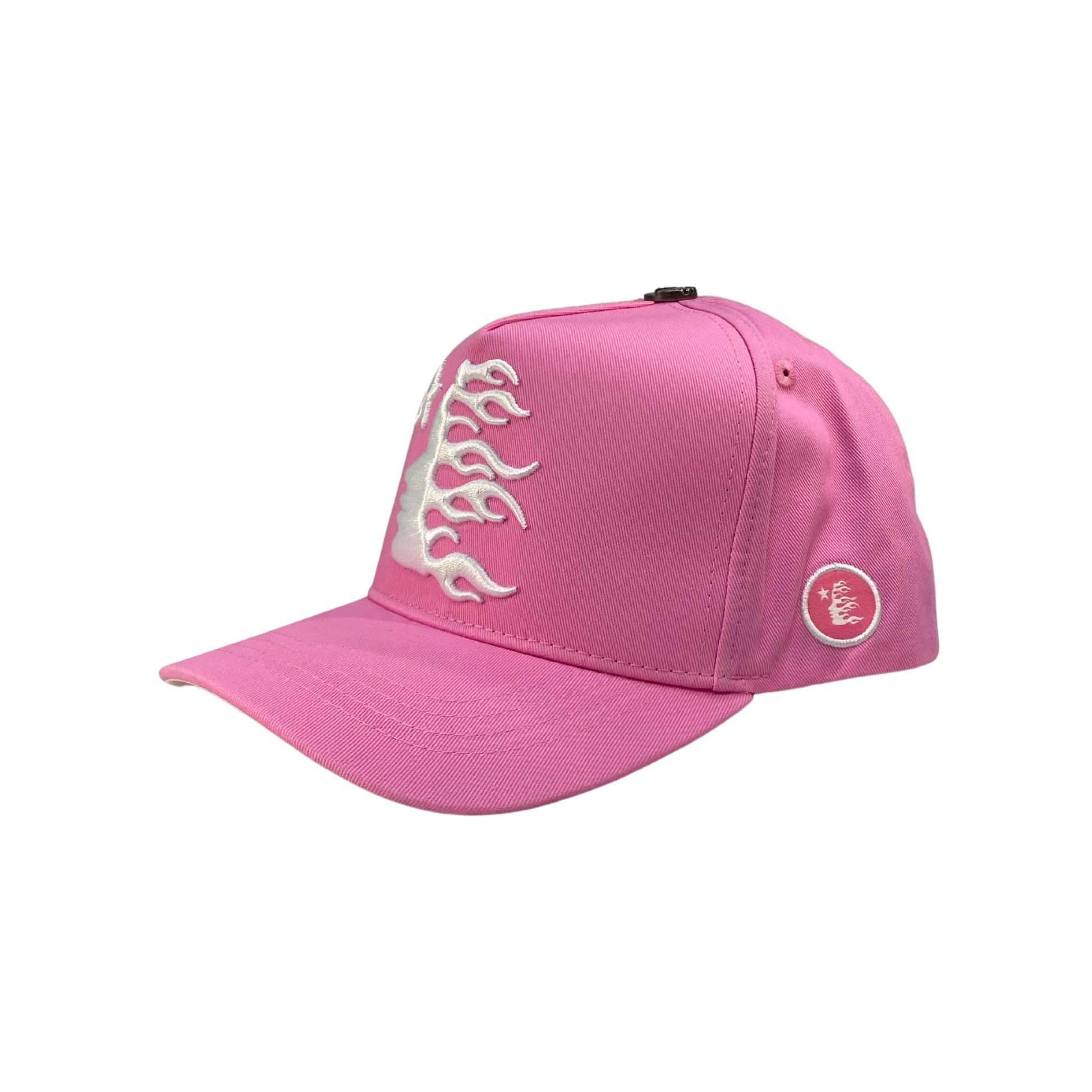 Hellstar Pink White Snapback Hat Side View