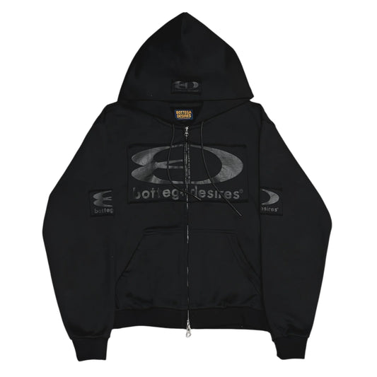Bottega Desires Black Tech Zip Hoodie