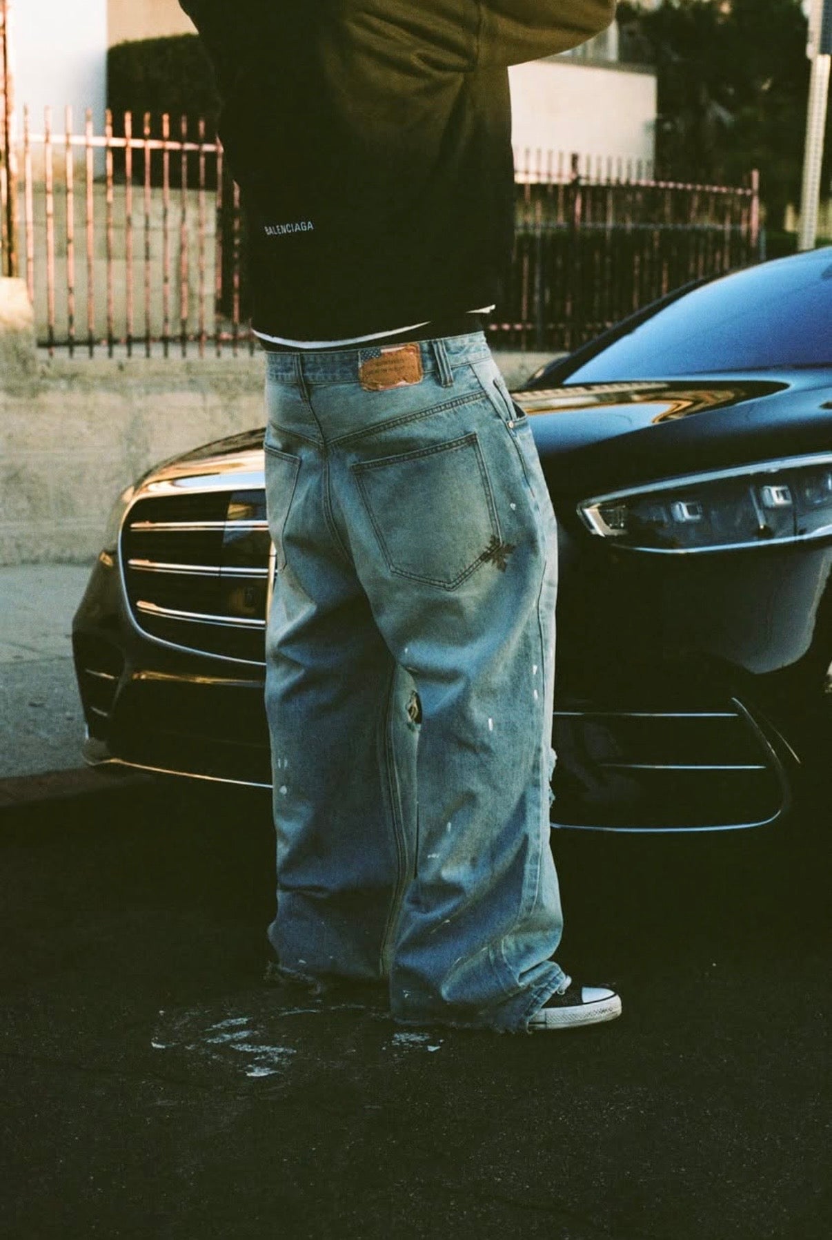 We Are Righteous Blue Dirty Denim Pants