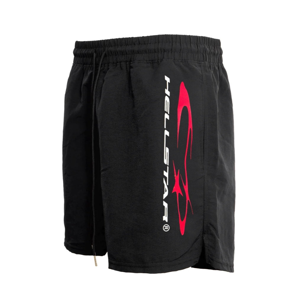 Hellstar Sports Black Red Nylon Shorts