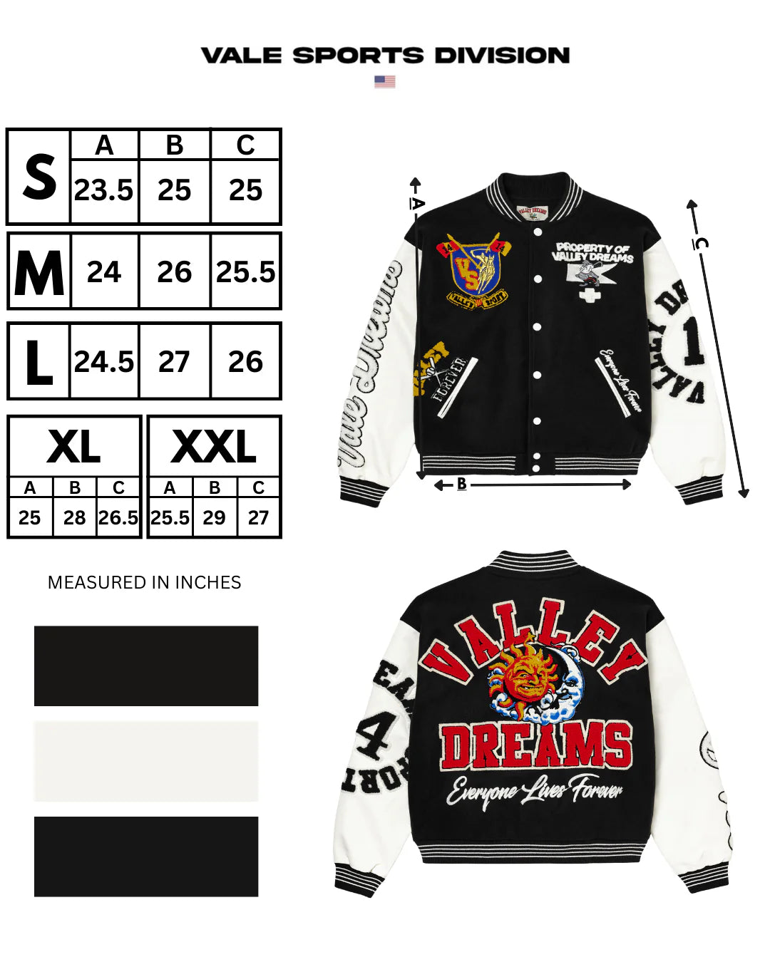 Vale Black Alumni Varsity Jacket