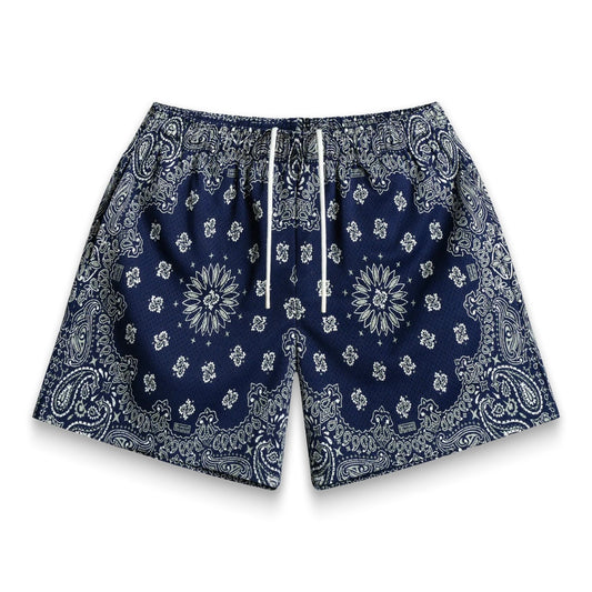 Bravest Studios Navy 2-Tone Paisley Shorts