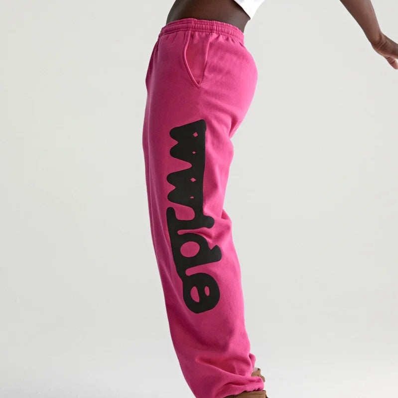 Sp5der Pink Black Beluga Sweatpants