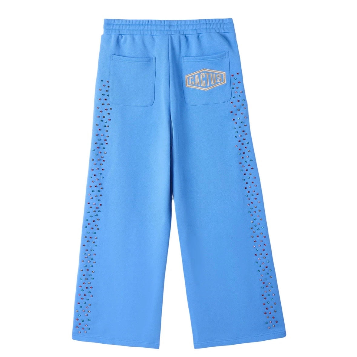 AZVA Baby Blue Crystal Cactus Sweatpants