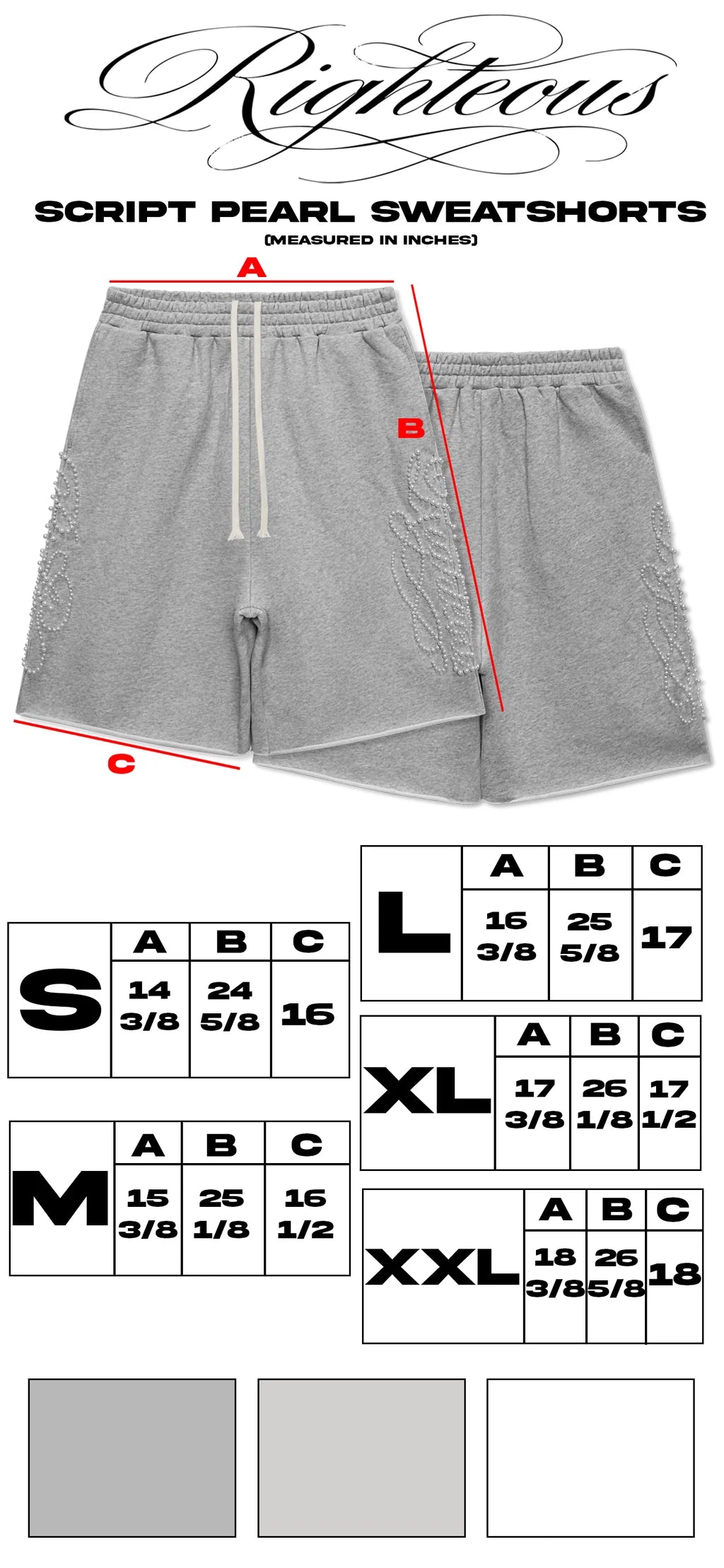 We Are Righteous Script Pearl Sweatshorts