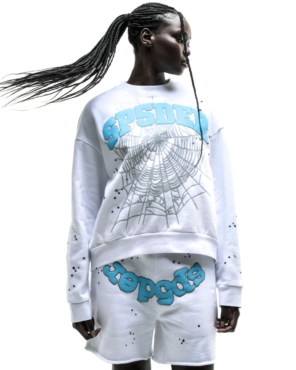 Sp5der White OG Logo Sweatshorts