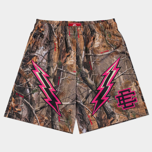 Eric Emanuel Camo Pink Bolt Shorts