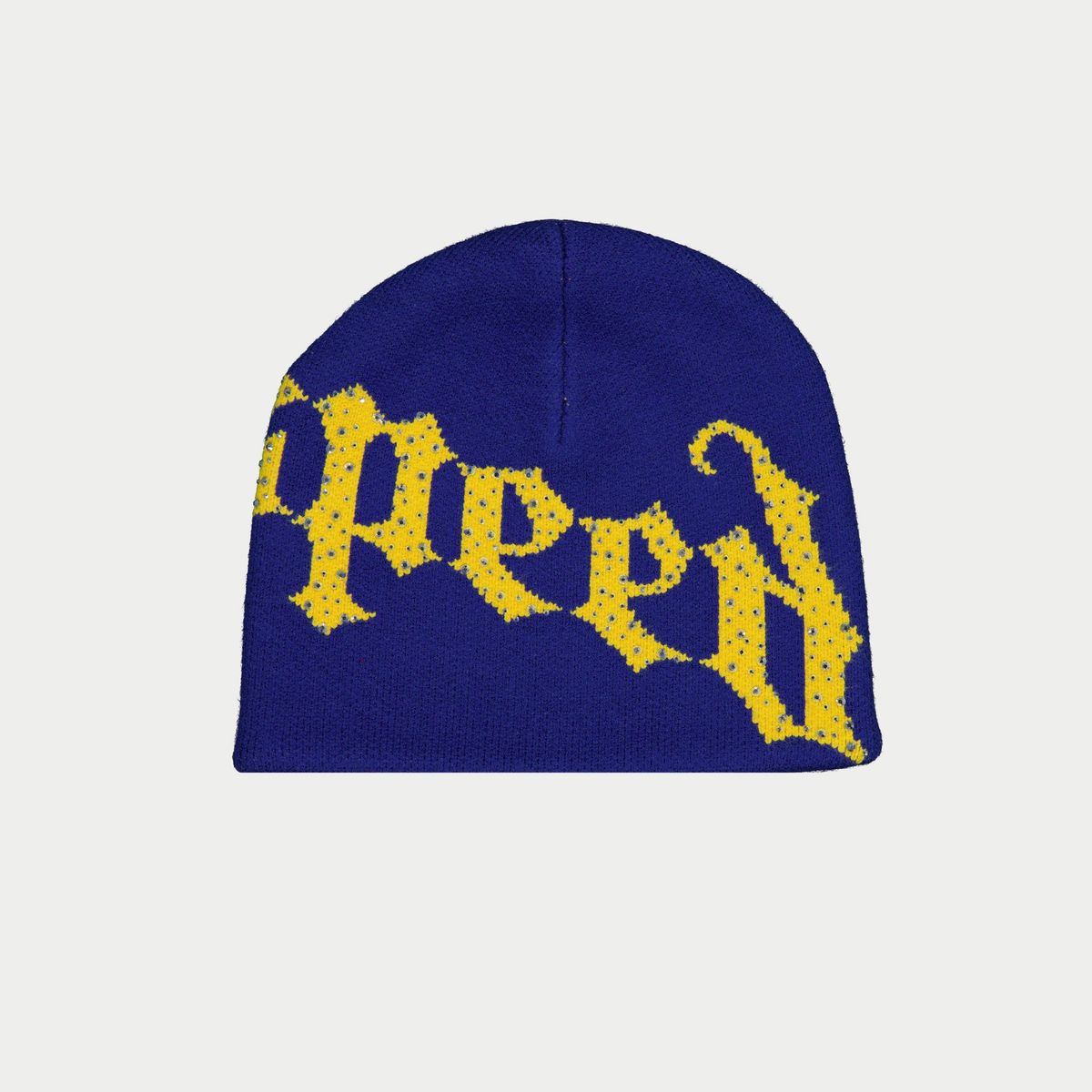 Godspeed Blue Yellow OG Logo Studded Beanie