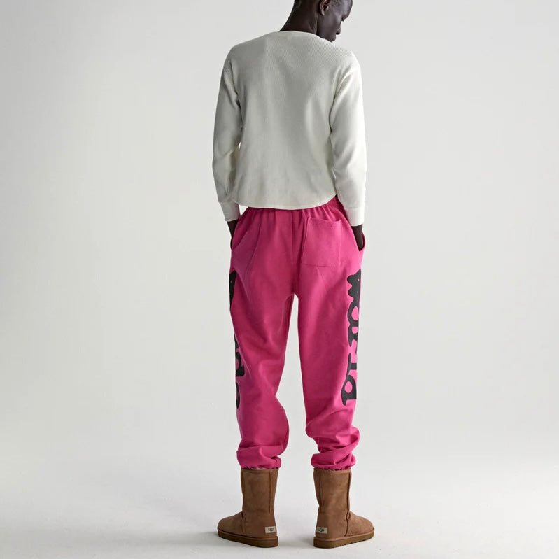 Sp5der Pink Black Beluga Sweatpants